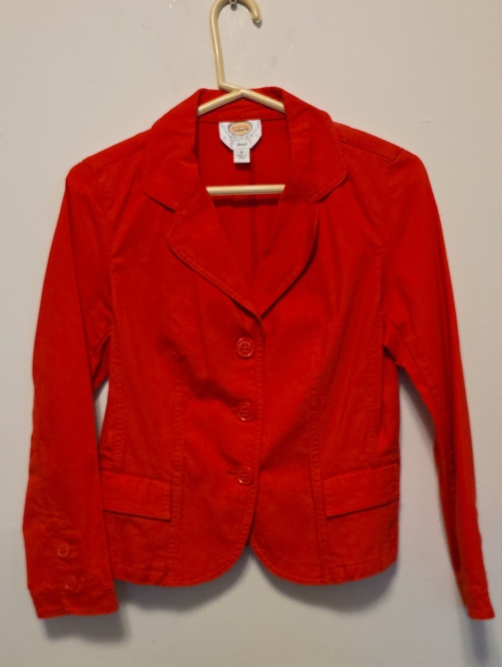 Talbots Red Three-Button Tailored Blazer Jacket